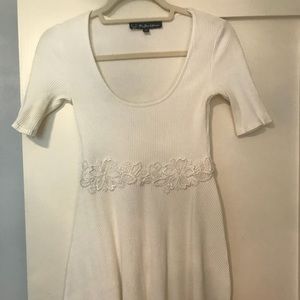 Love and Lemons white ribbed mini dress